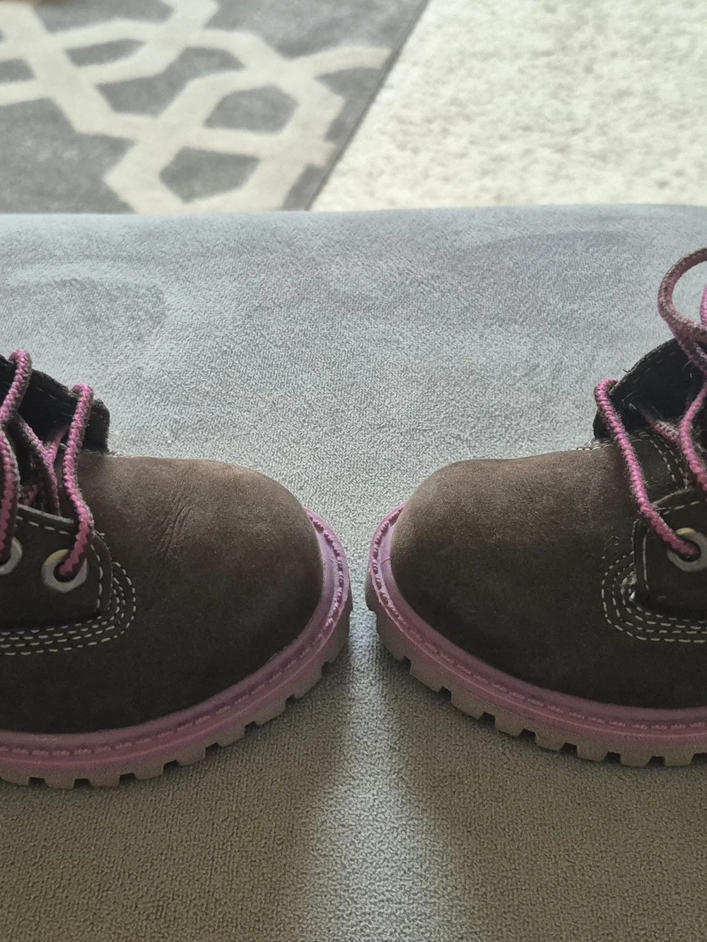 Kids Brown and Pink Hiking Boots